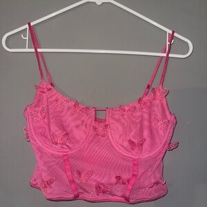 Windsor Pink Mesh Butterfly Bustier – Worn Once! 🦋